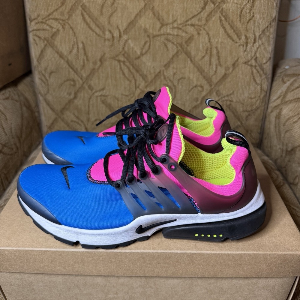 Nike Shoes Mens‎ Size 9 Air Presto Pink Blast Blue Volt Sneakers DZ4390-400 EUC!